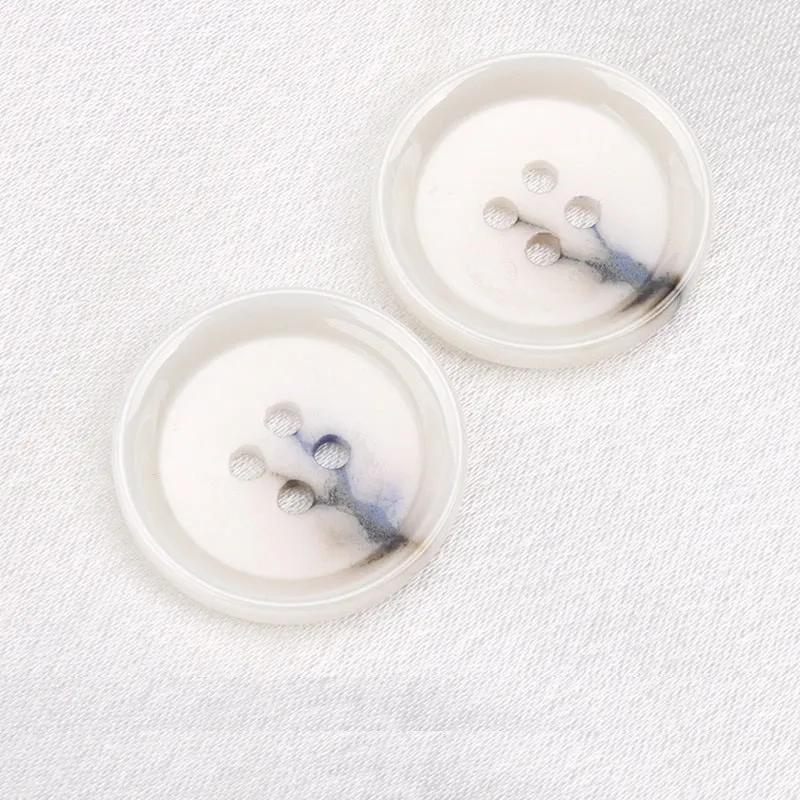 15-23mm Ink Blue Round Four Hole Ceramic Buttons for Coats 5pcs