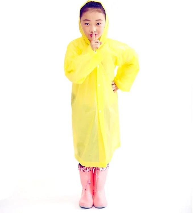 2Pcs Kids Portable Reusable Rain Poncho Children Raincoats Sporting Traveling