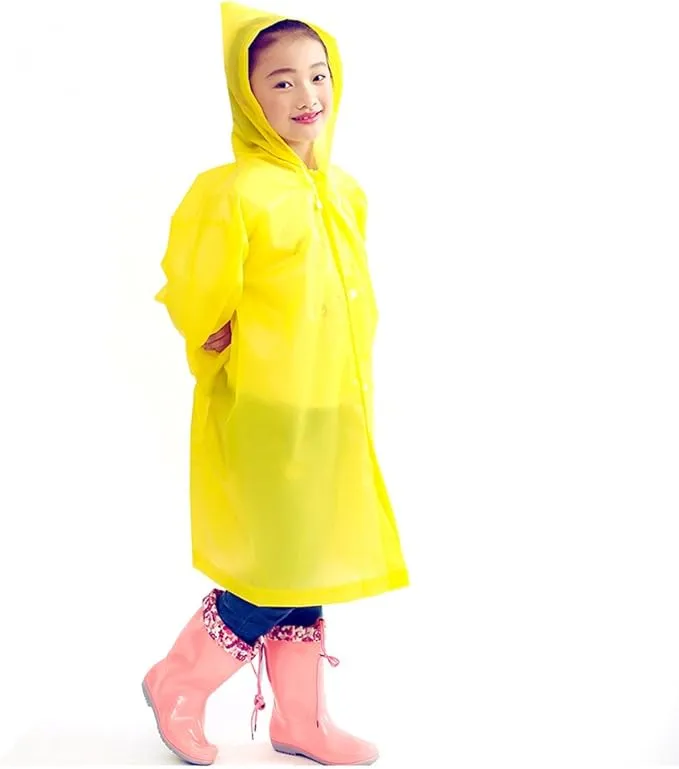 2Pcs Kids Portable Reusable Rain Poncho Children Raincoats Sporting Traveling