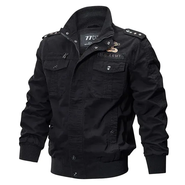 77City Killer Military Bomber Jacket Men Autumn Winter Cotton Tactical Jackets Outwear Cargo Multi-pocket Flight Jacket M-6XL