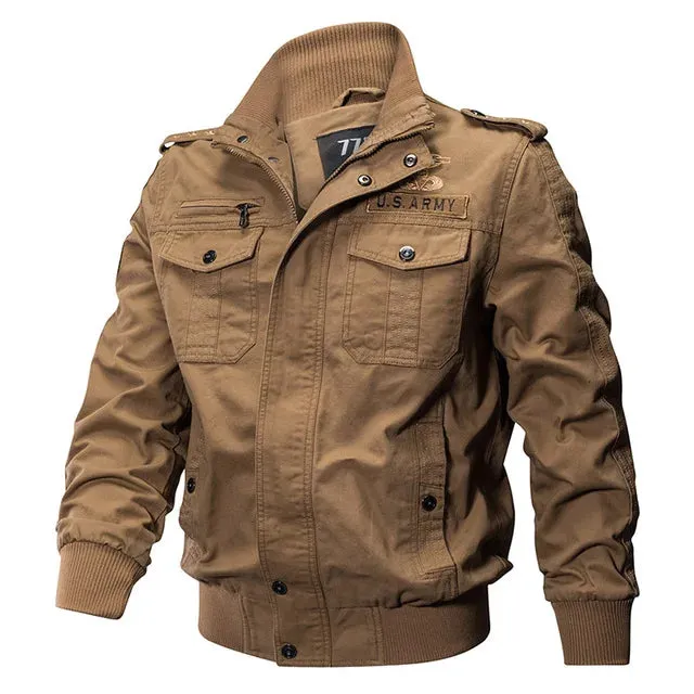 77City Killer Military Bomber Jacket Men Autumn Winter Cotton Tactical Jackets Outwear Cargo Multi-pocket Flight Jacket M-6XL