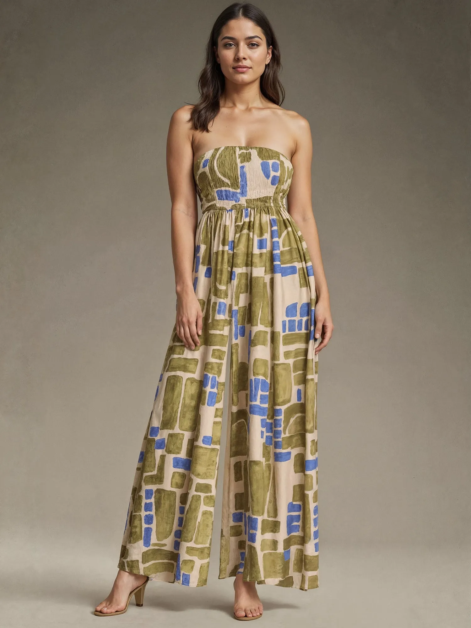 Abstract Wide Leg Jumpsuit