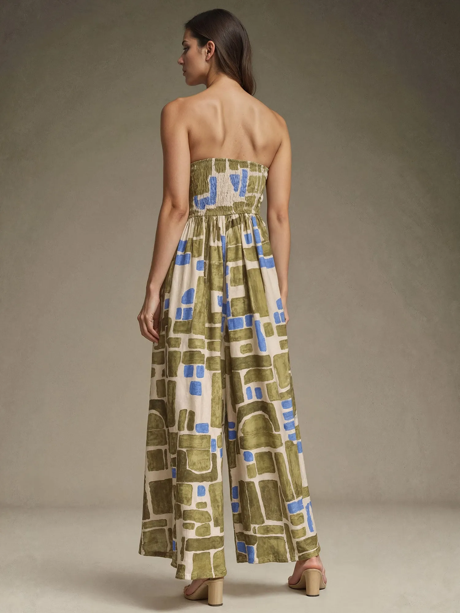 Abstract Wide Leg Jumpsuit