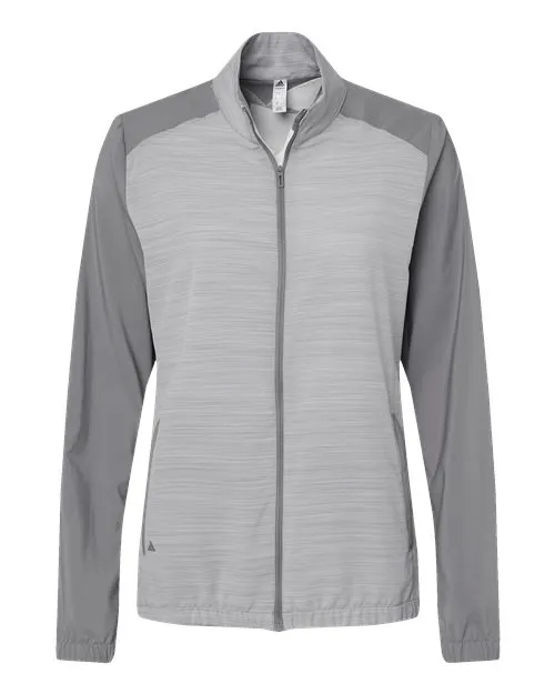 Adidas Women's Heather Block Full-Zip Windshirt A547 Plus Size