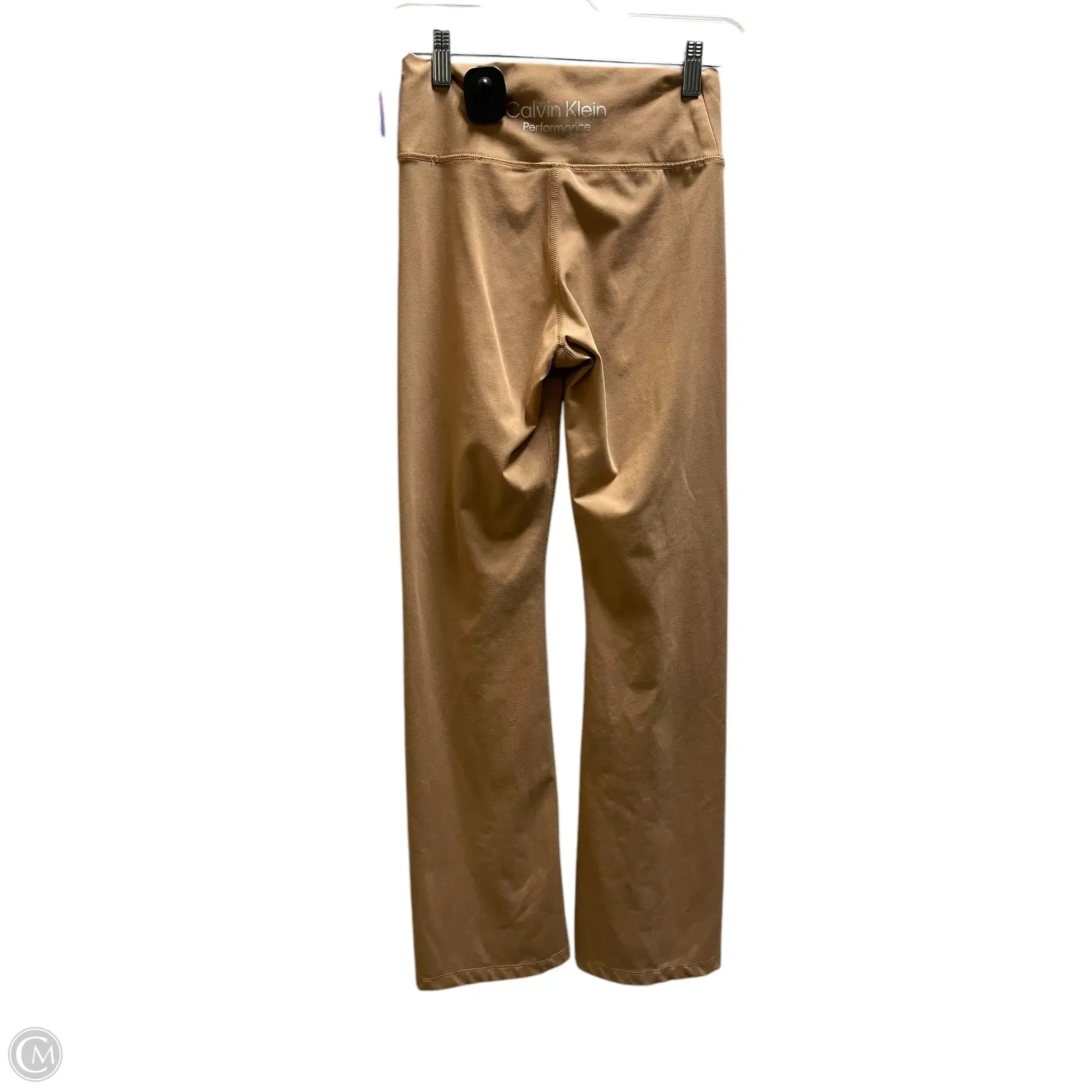 Athletic Leggings By Calvin Klein In Tan, Size: S