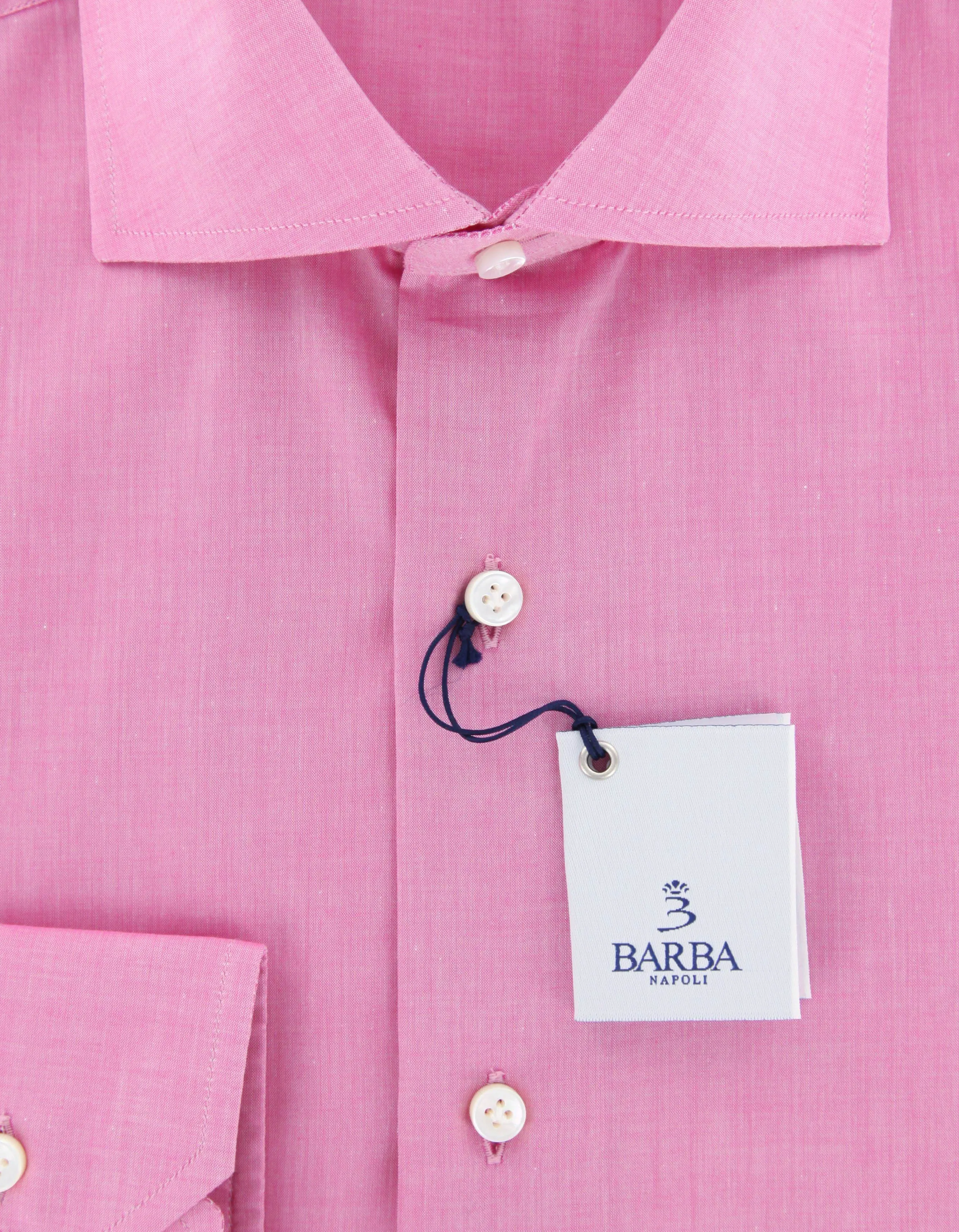Barba Napoli Pink Shirt - 15 US / 38 EU