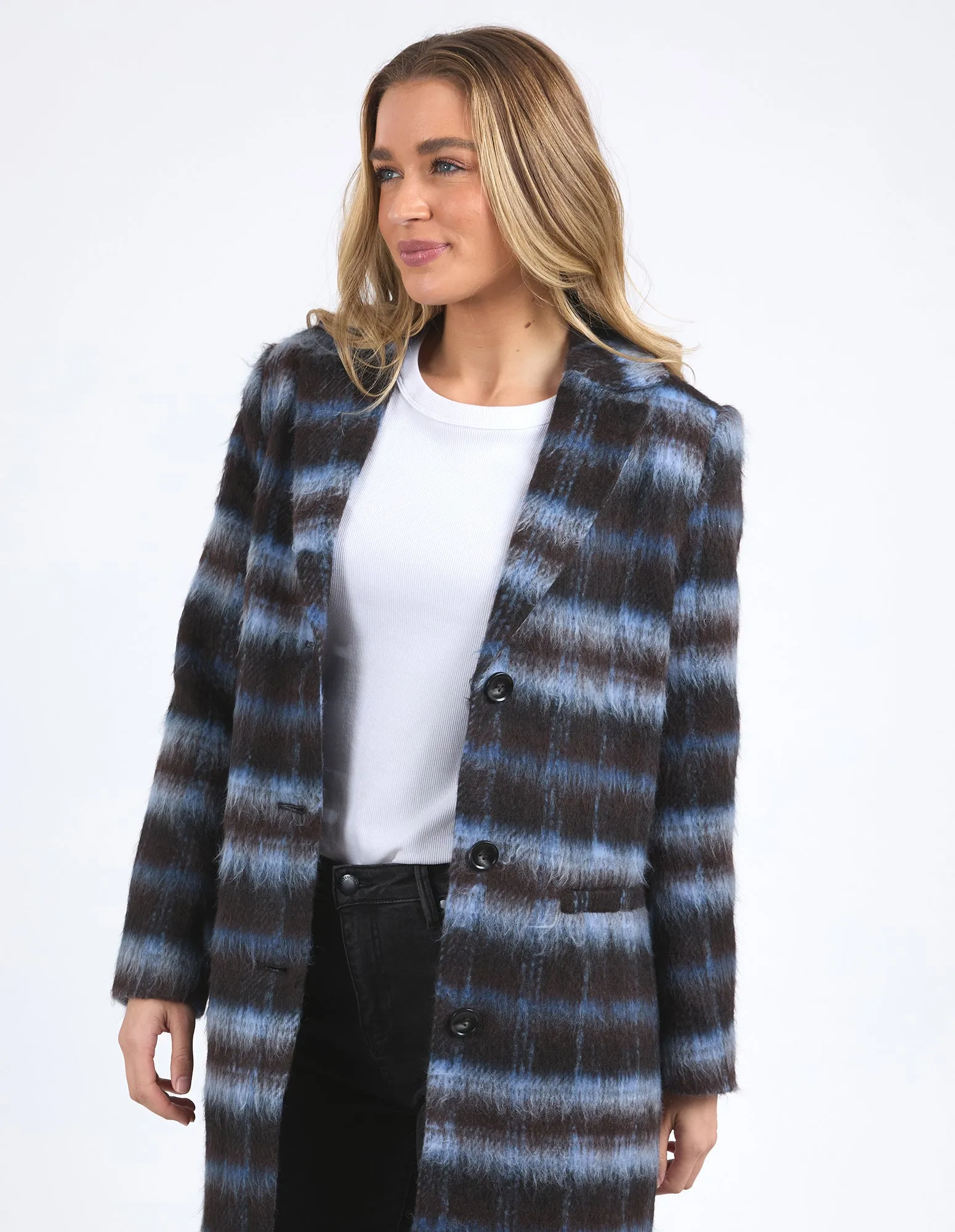 BENNETT COAT || CHOC/BLUE CHECK