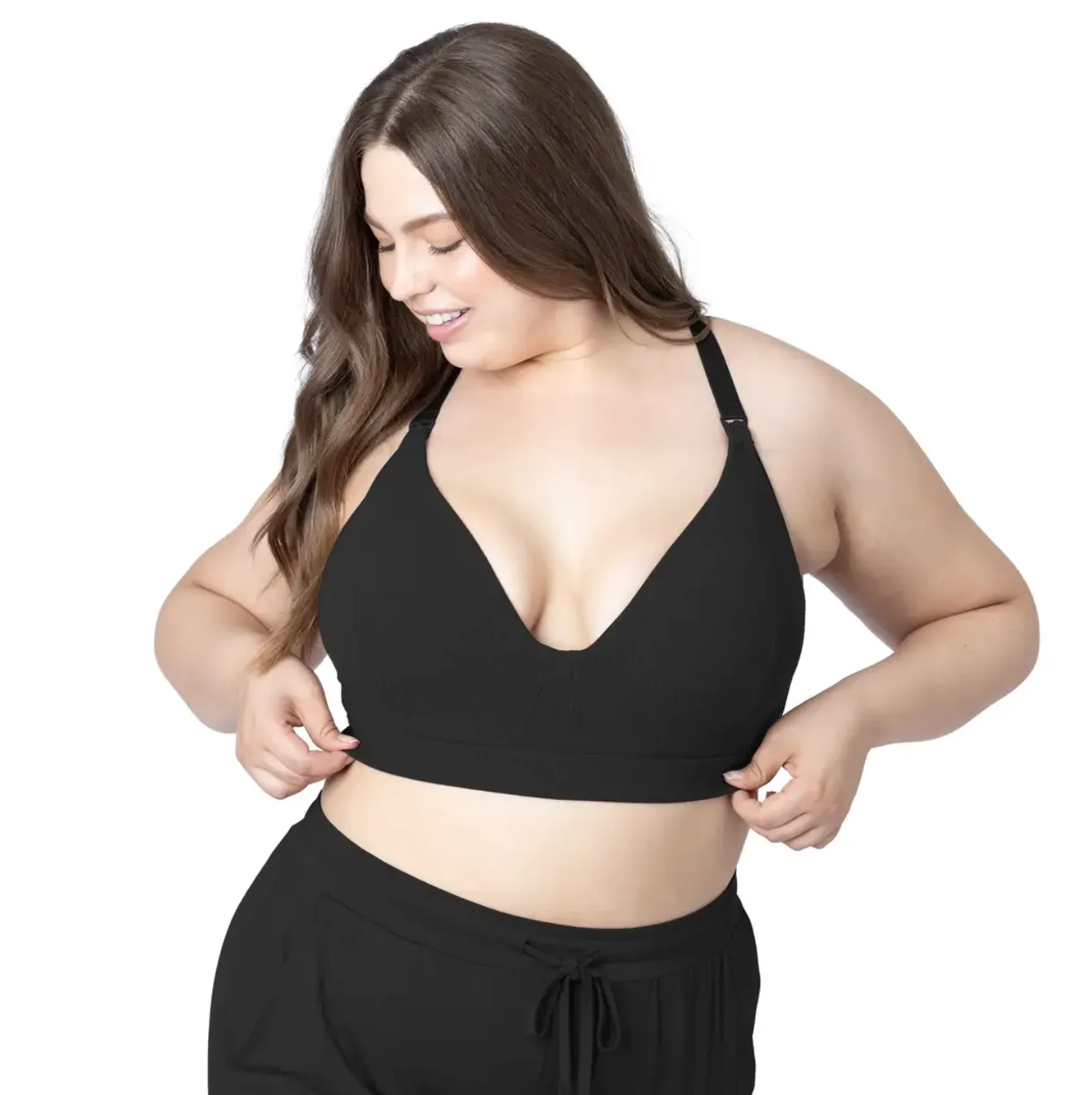 Black Ribbed Nursing & Maternity Bra