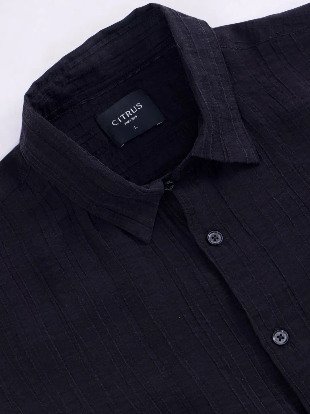Black Striped Slim Fit Shirt