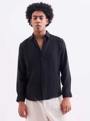 Black Striped Slim Fit Shirt