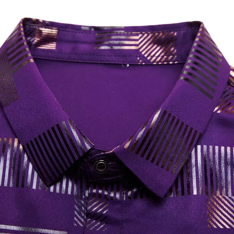 Brand Casual Luxury Plaid Long Sleeve Slim Fit Men's Shirt