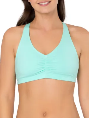 Brand new Fruit of the Loom Women's Shirred Front Built-Up Sports Bra, Sz 36, Aqua