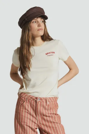 Brixton Empresa Fitted Crew Tee WHITE SMOKE