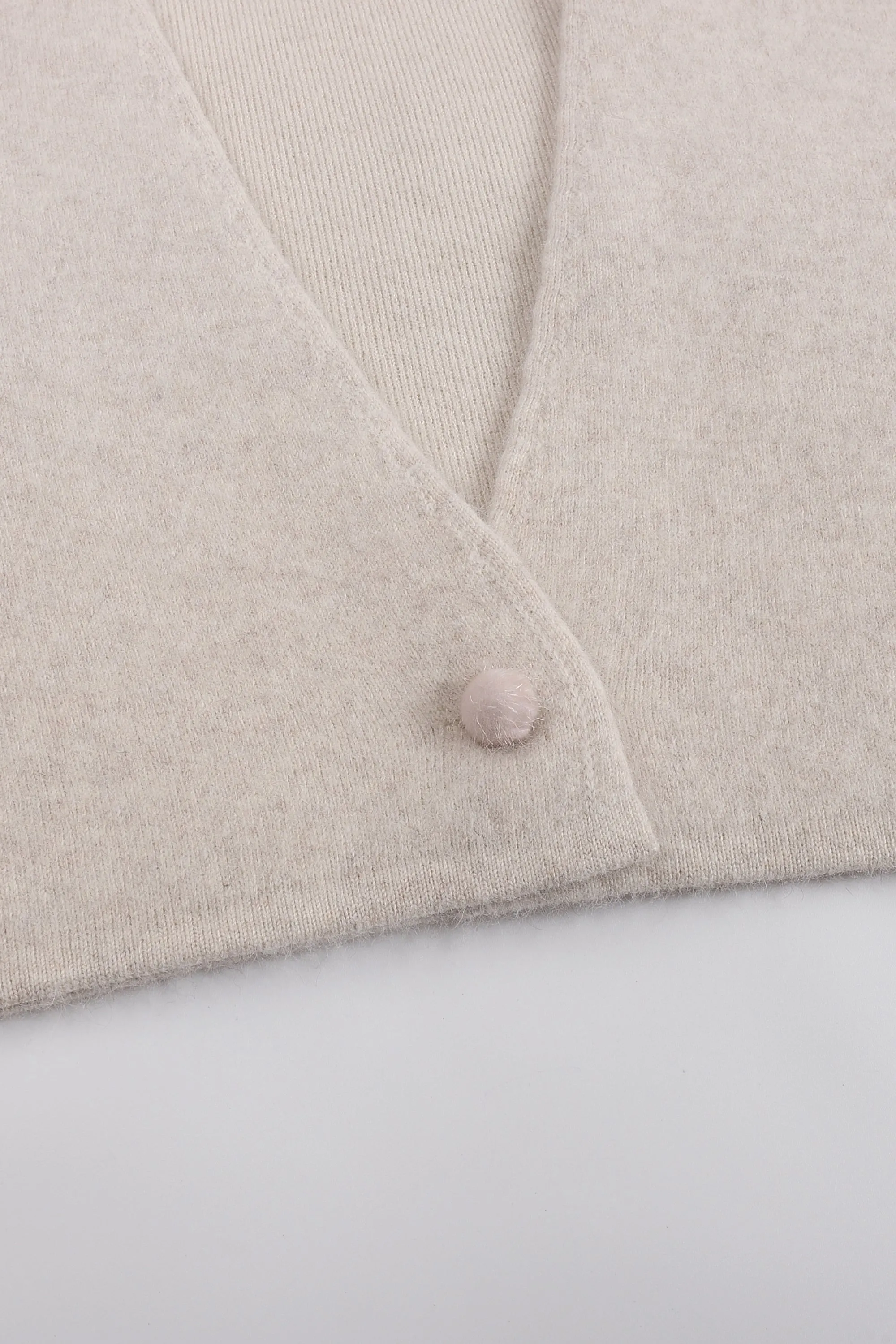 Catina Wool And Raccoon Yarn Cropped Cardigan