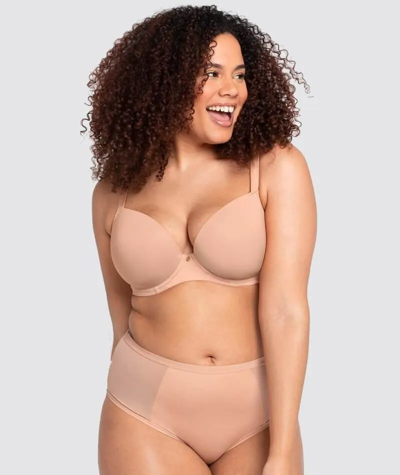 Curvy Kate Smoothie T-Shirt Plunge Bra - Latte