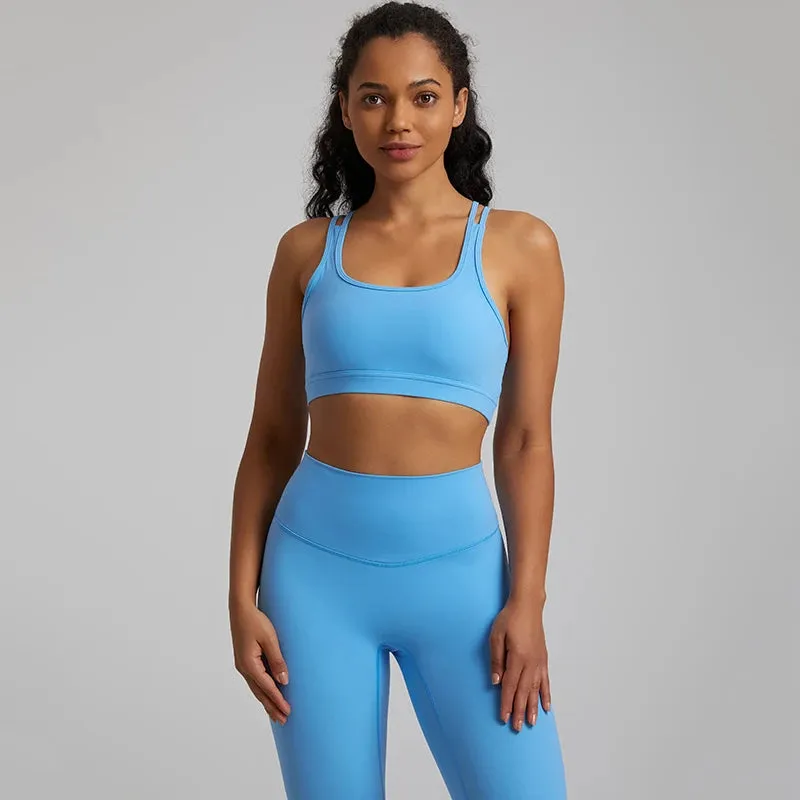 Cutout Racerback Sports Bras Women - Push Up Gym Bra with Removable Pads, Running Fitness Cropped Tank Top, Women's Yoga Clothing