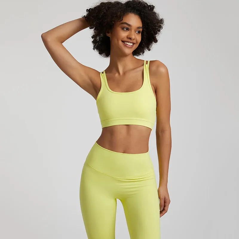Cutout Racerback Sports Bras Women - Push Up Gym Bra with Removable Pads, Running Fitness Cropped Tank Top, Women's Yoga Clothing