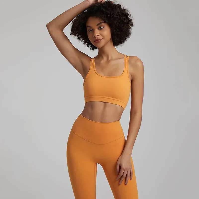 Cutout Racerback Sports Bras Women - Push Up Gym Bra with Removable Pads, Running Fitness Cropped Tank Top, Women's Yoga Clothing