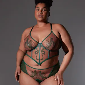 Dracona Bodice - Emerald/Toffee