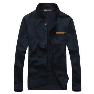 European style simple men's Hoody Mens single breasted leisure Sweatshirts