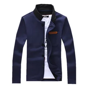 European style simple men's Hoody Mens single breasted leisure Sweatshirts