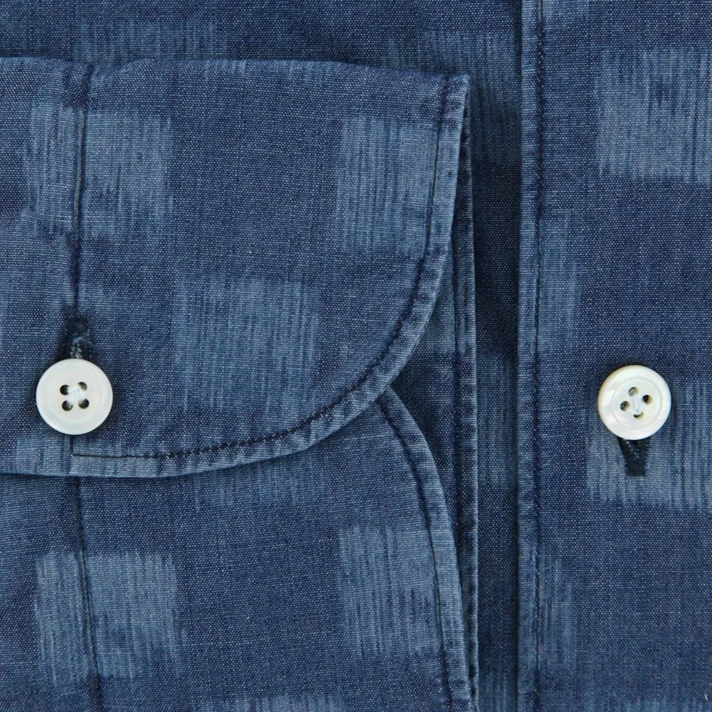 Finamore Napoli Denim Blue Shirt - Extra Slim - 14.5 US / 37 EU
