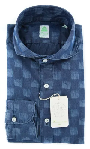Finamore Napoli Denim Blue Shirt - Extra Slim - 14.5 US / 37 EU