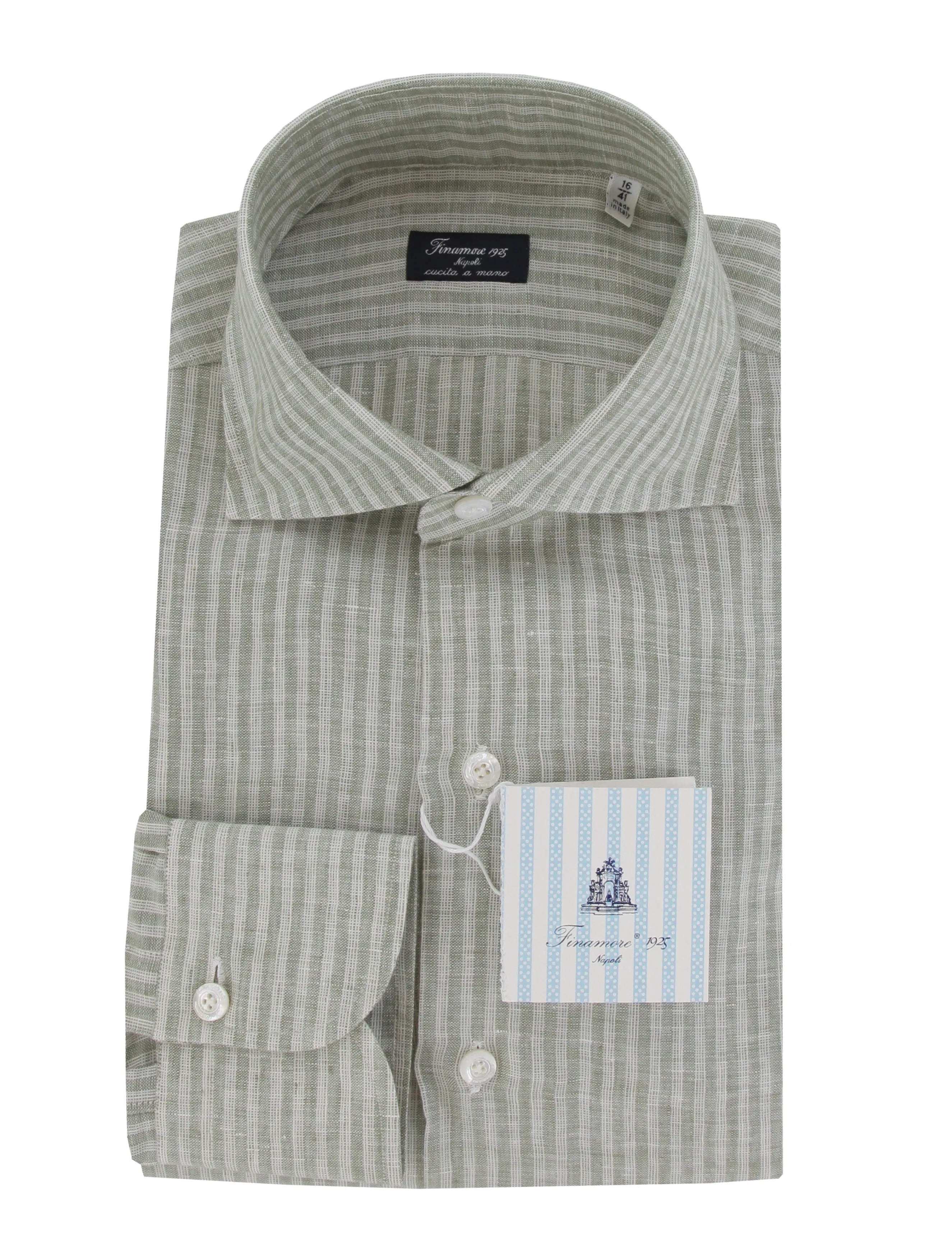 Finamore Napoli Green Shirt - Slim