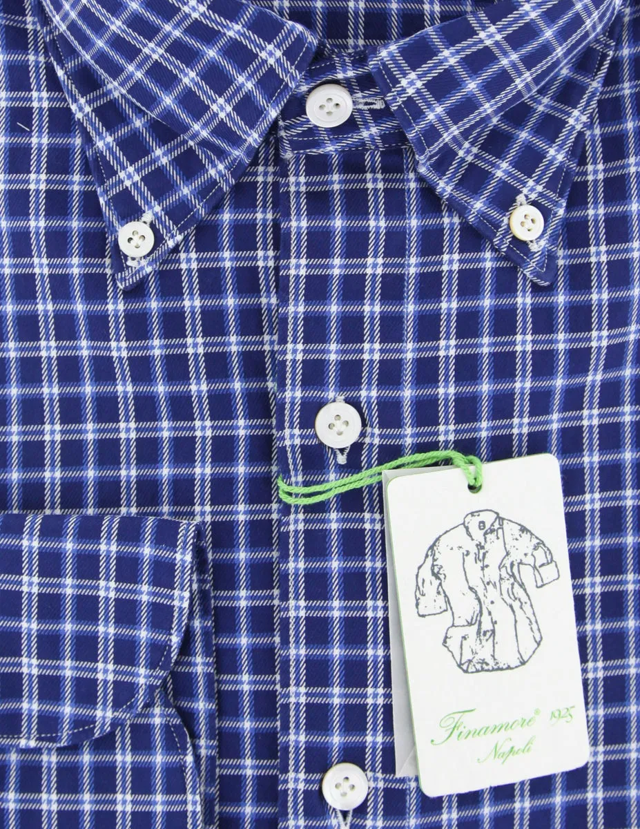 Finamore Napoli Navy Blue Shirt - Extra Slim