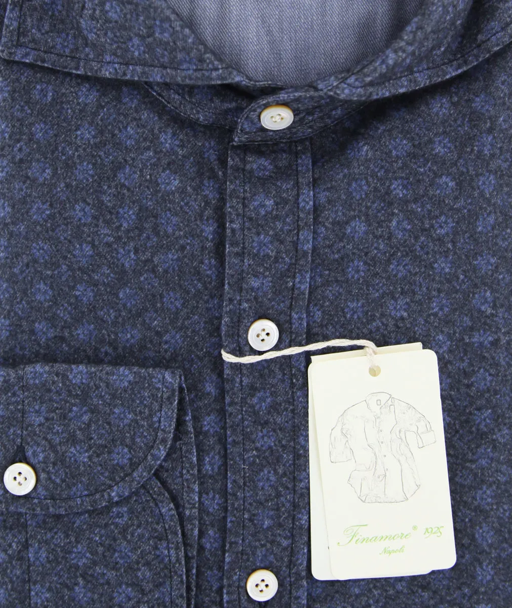 Finamore Napoli Navy Blue Shirt - Extra Slim