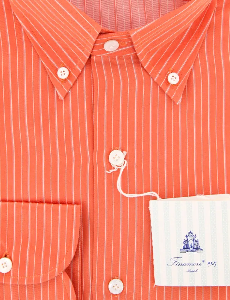 Finamore Napoli Orange Shirt - Slim - 15.75 US / 40 EU