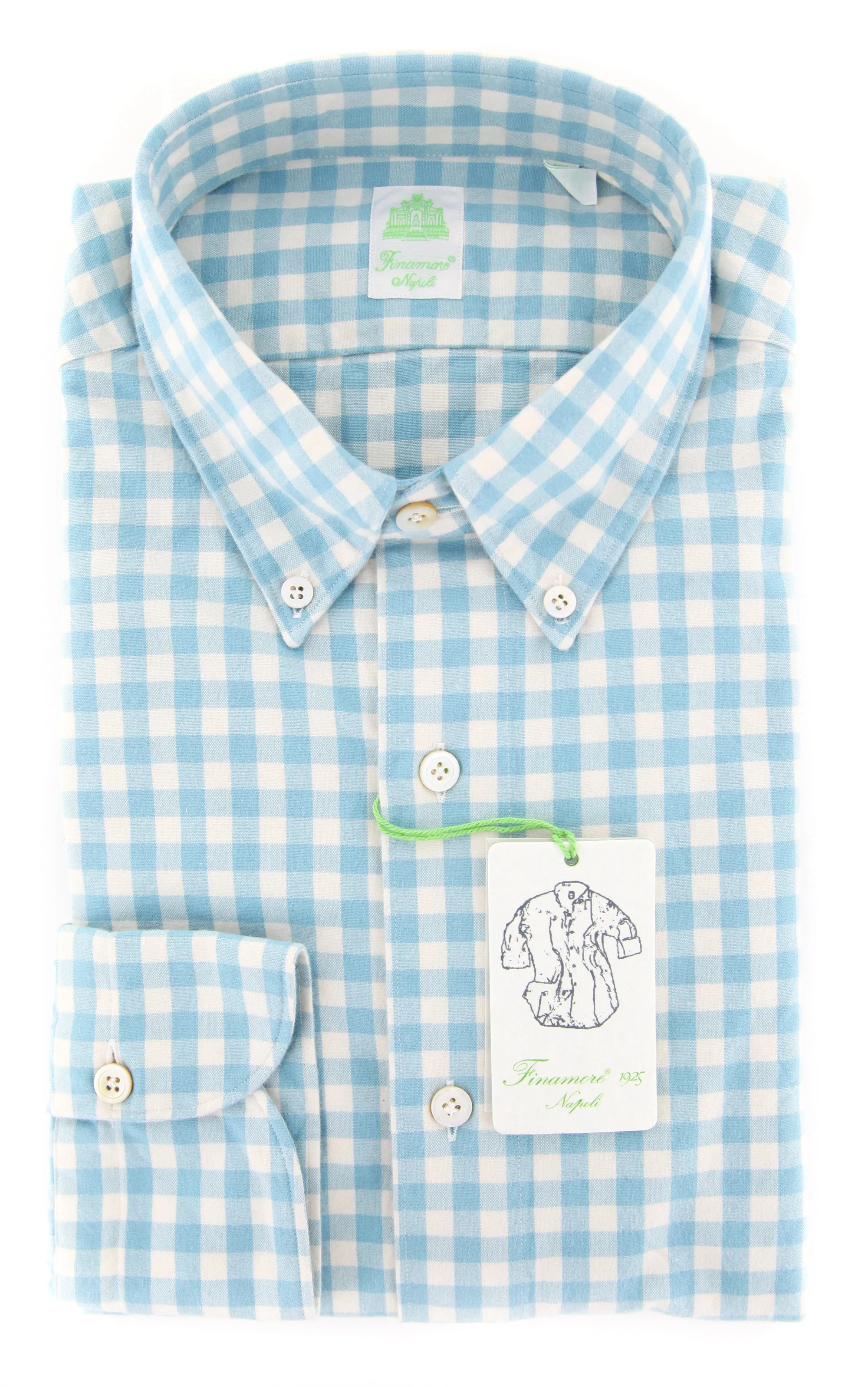 Finamore Napoli Turquoise Shirt - Extra Slim