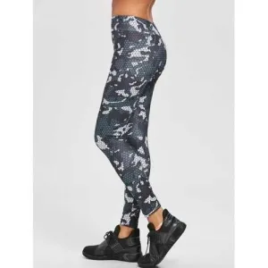 Geometric Print Ninth Skinny Leggings - L