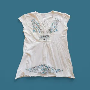 GIRL SIZE MEDIUM (10/12 YEARS) - POINT ZERO, Floral Bohemian Top, Cotton VGUC B47