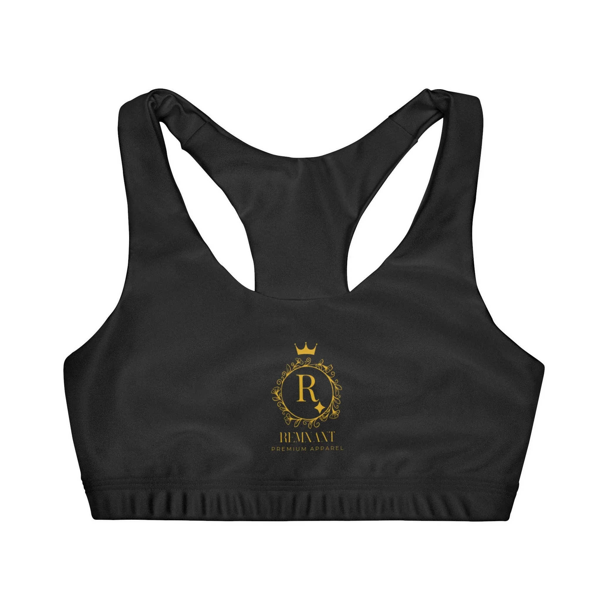 Girls' Double Lined Seamless Sports Bra in Black