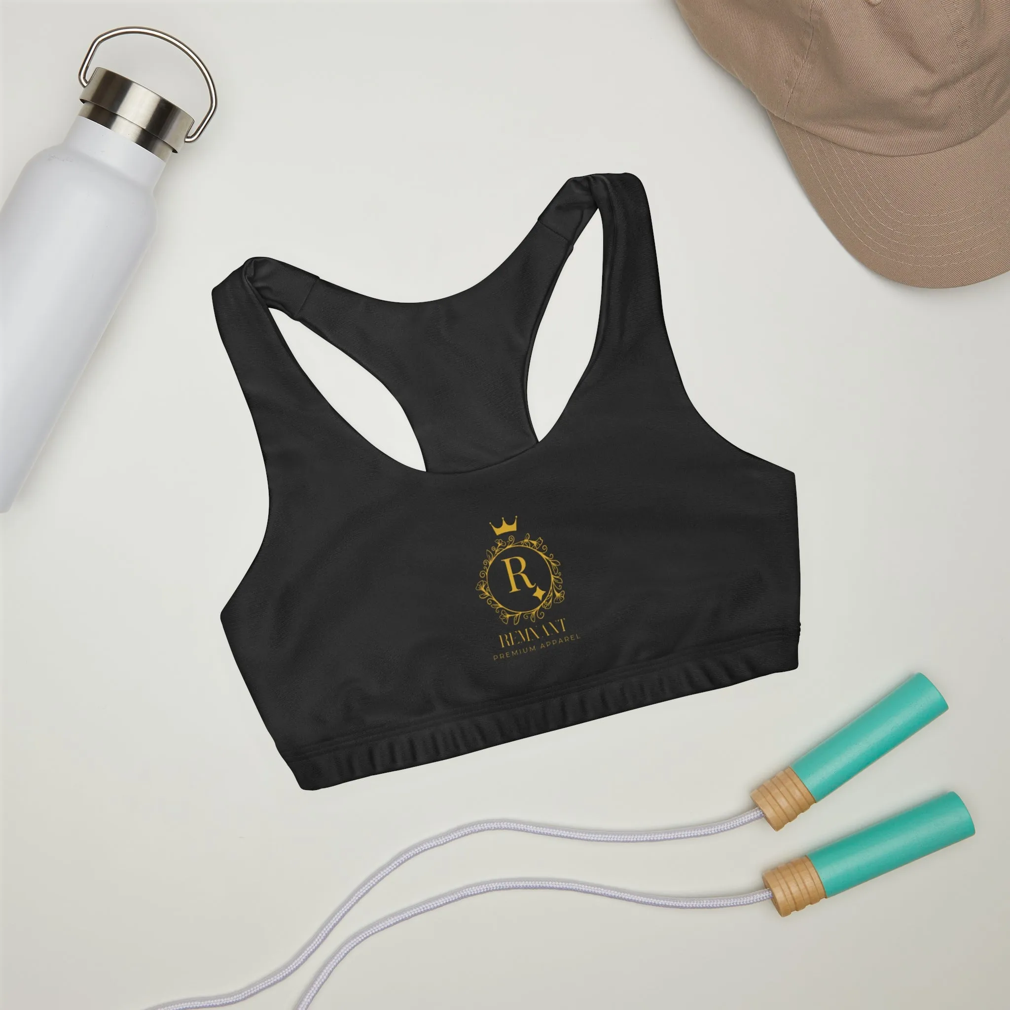 Girls' Double Lined Seamless Sports Bra in Black