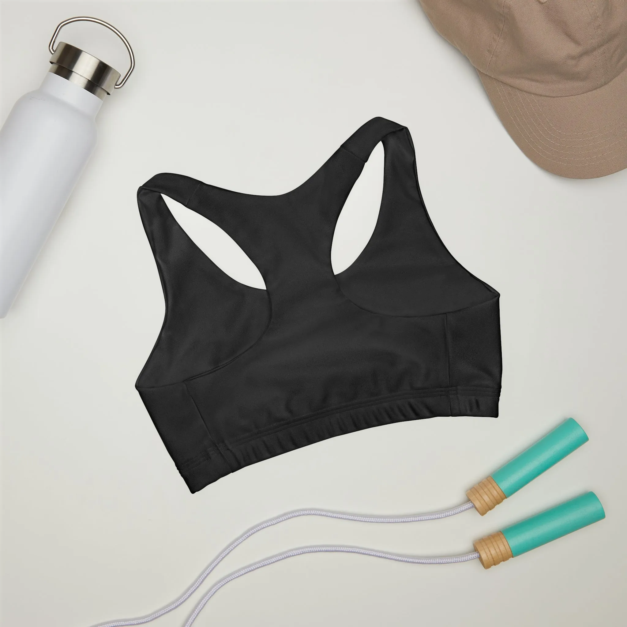 Girls' Double Lined Seamless Sports Bra in Black