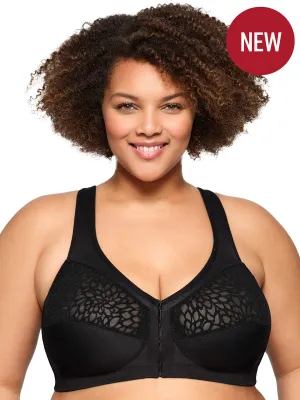 Glamorise Bra 1206 - MagicLift Front-Closure Racerback Bra - Black