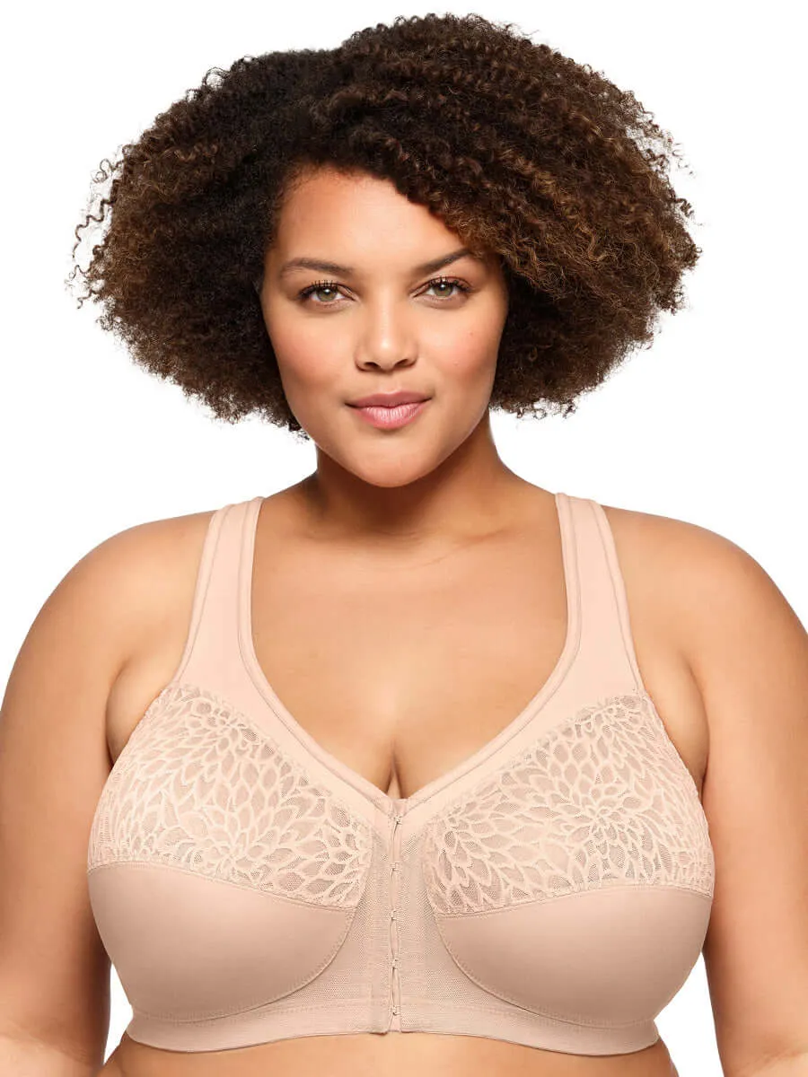 Glamorise Bra 1206 - MagicLift Front-Closure Racerback Bra - Cafe