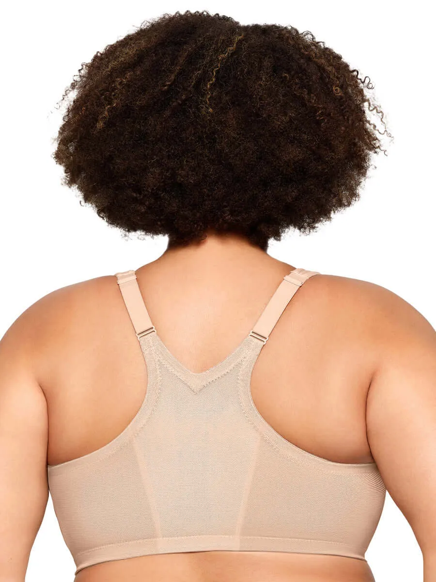Glamorise Bra 1206 - MagicLift Front-Closure Racerback Bra - Cafe