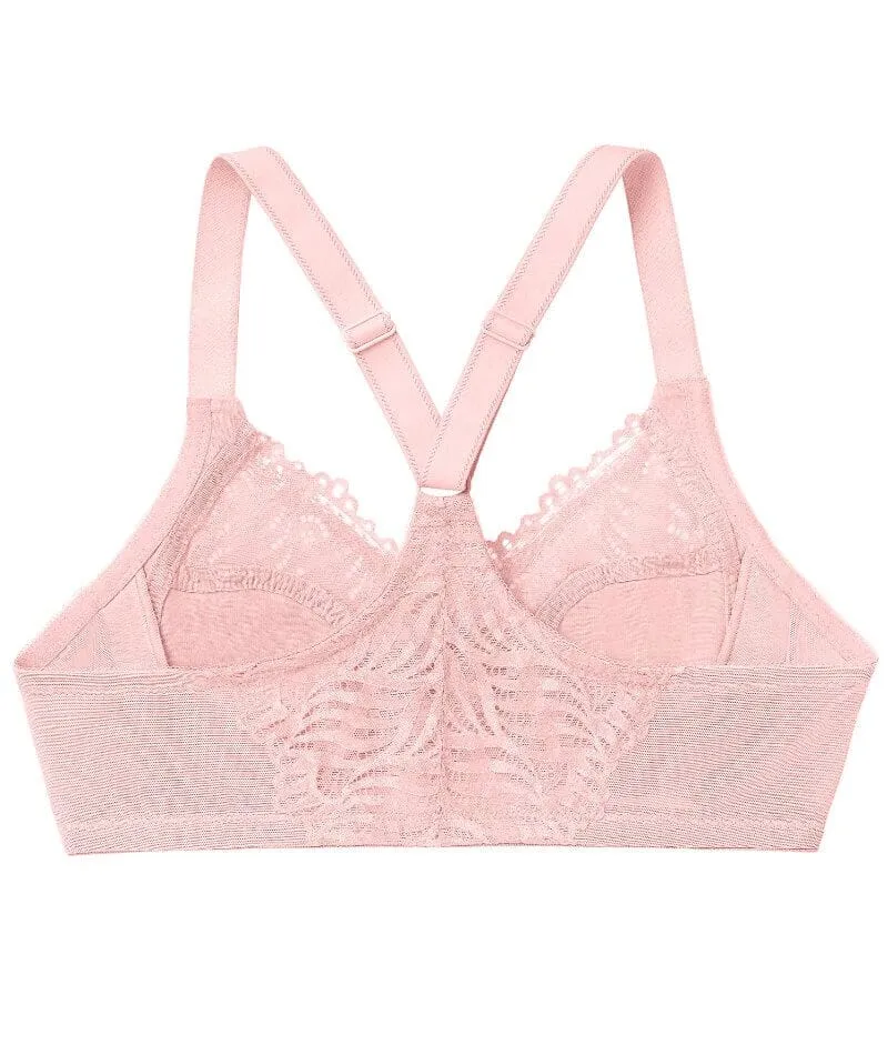 Glamorise Front-Closure T-Back WonderWire Bra - Blush
