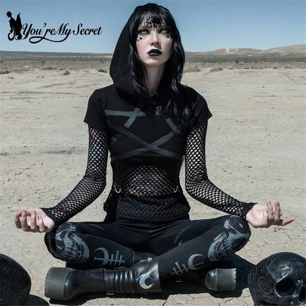 Gothic Leggings With Dark Print