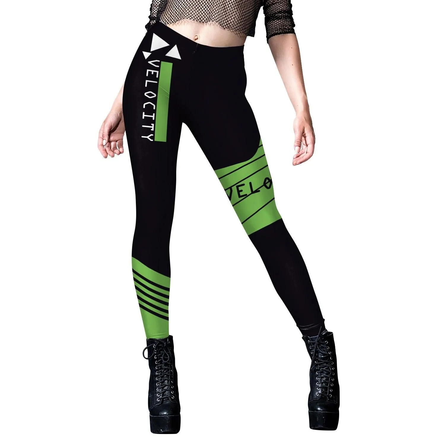 Gothic Leggings With Dark Print