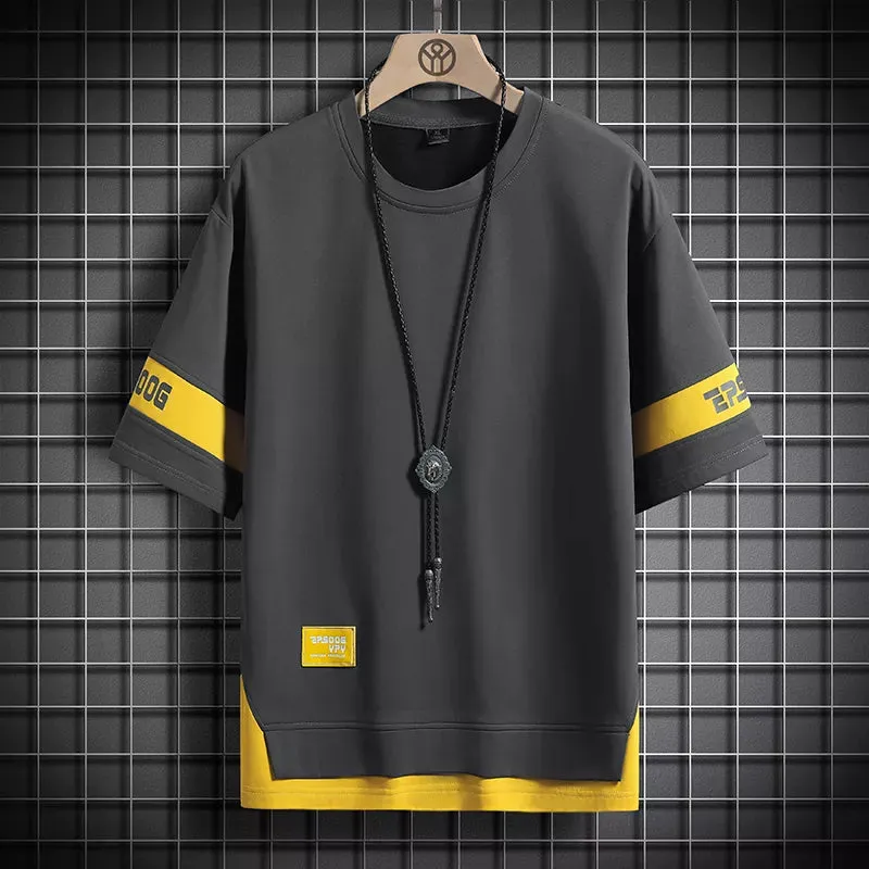 Hip Hop Loose Men's Streetwear T-Shirts - Plus Size 5XL 6XL
