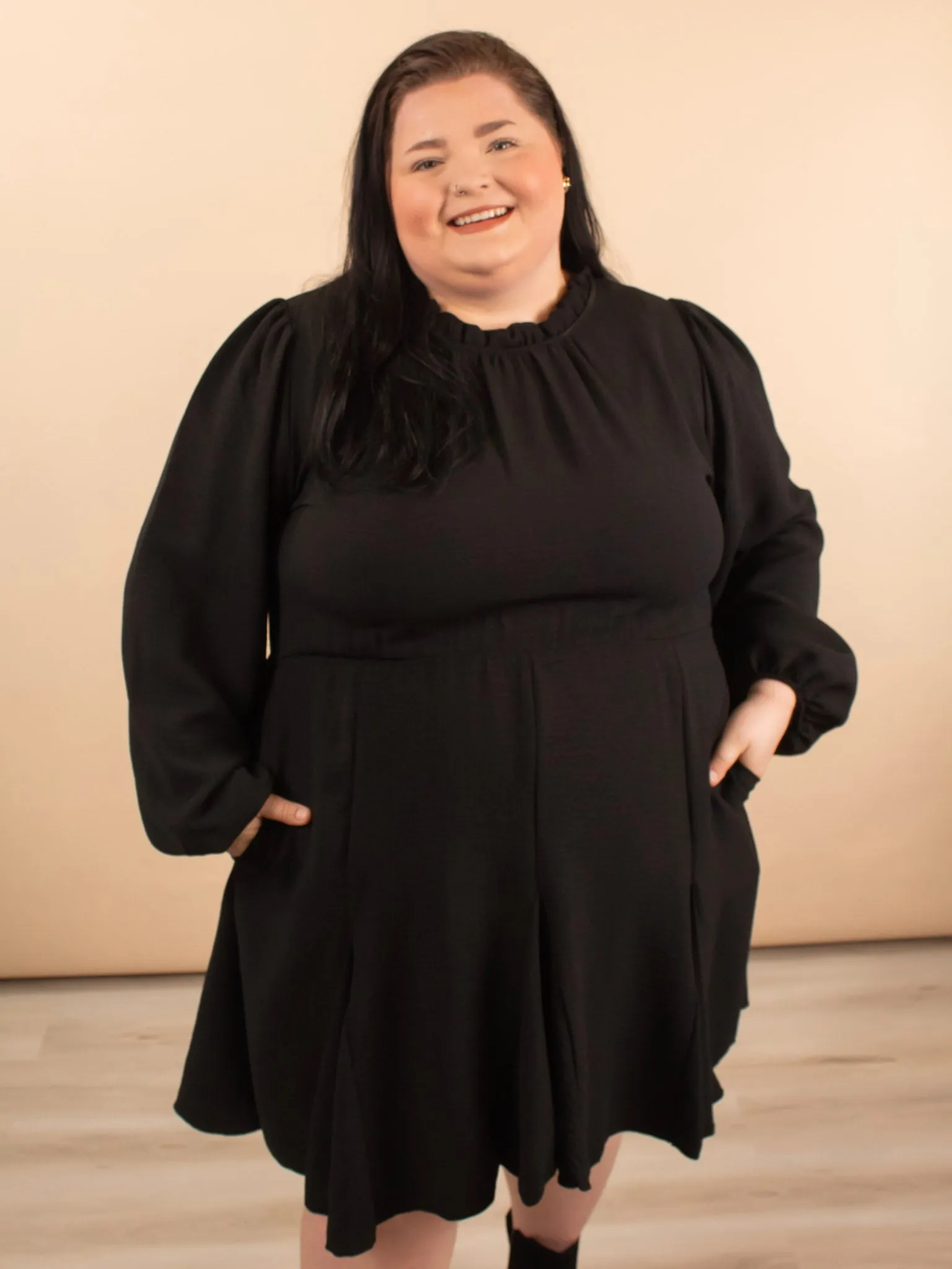 Holiday Soiree Mock Neck Dress