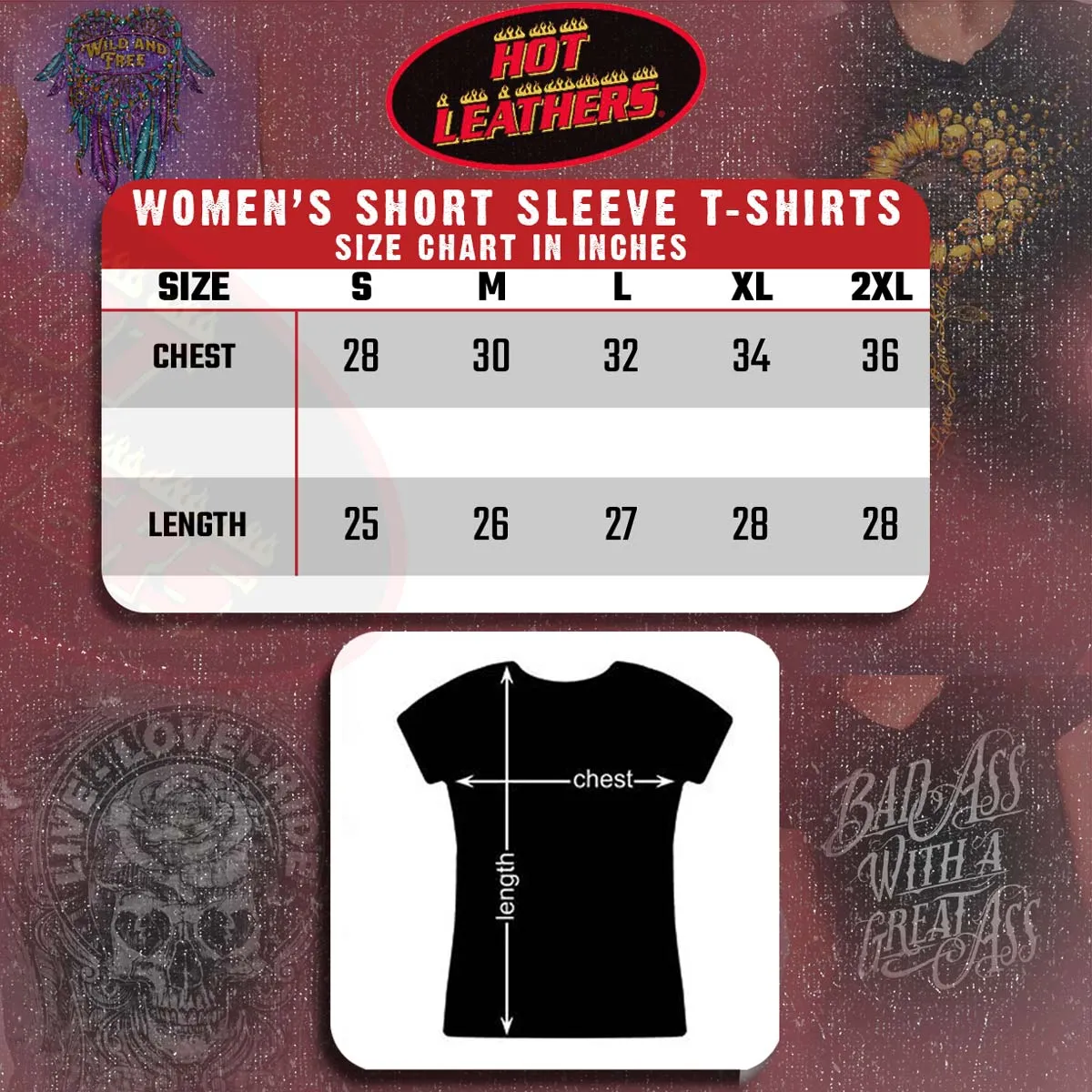 Hot Leathers Ladies Burnout Sunflower T-Shirt GLC1587