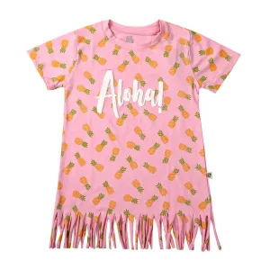 Infants Aloha T-Shirt For Girls - Pink | Bachaa Party Baby Clothes Girls Tops & T-Shirts