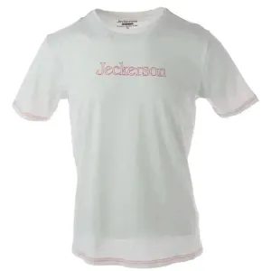 Jeckerson Men's White Slim Fit T-Shirt with Print