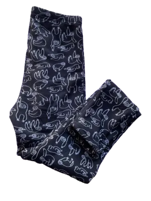 Just Cozy Black Sloth Print Faux Fur-Lined Leggings