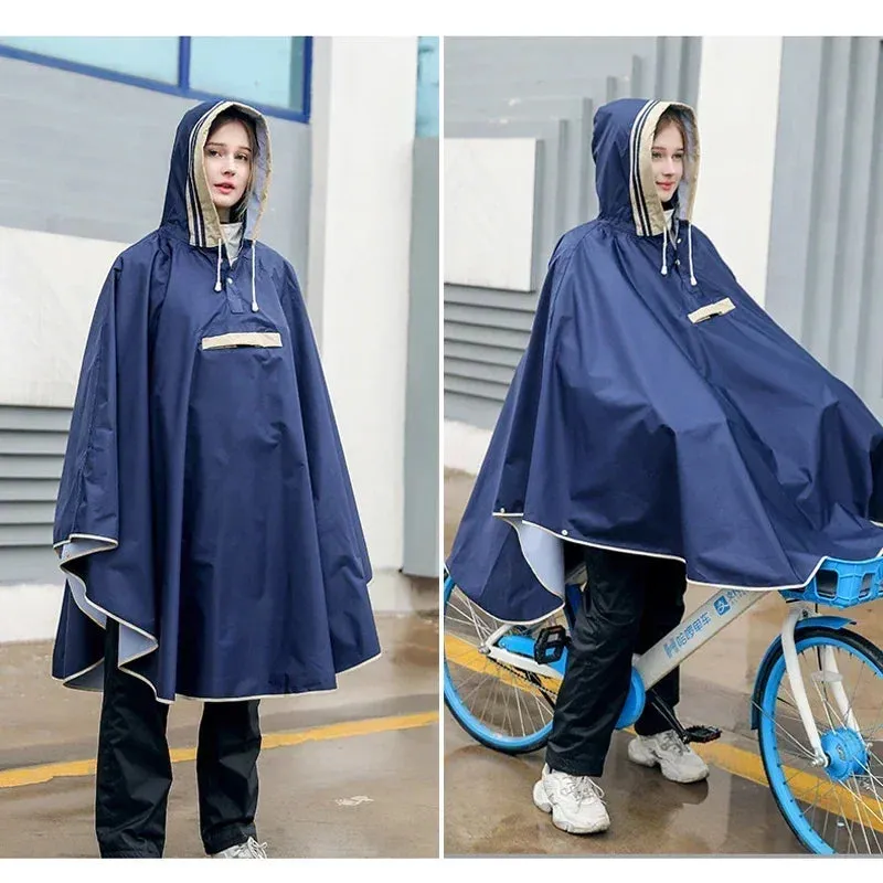 Korean Style Parent-Child Waterproof Oxford Cloth Rain Poncho with Schoolbag Space